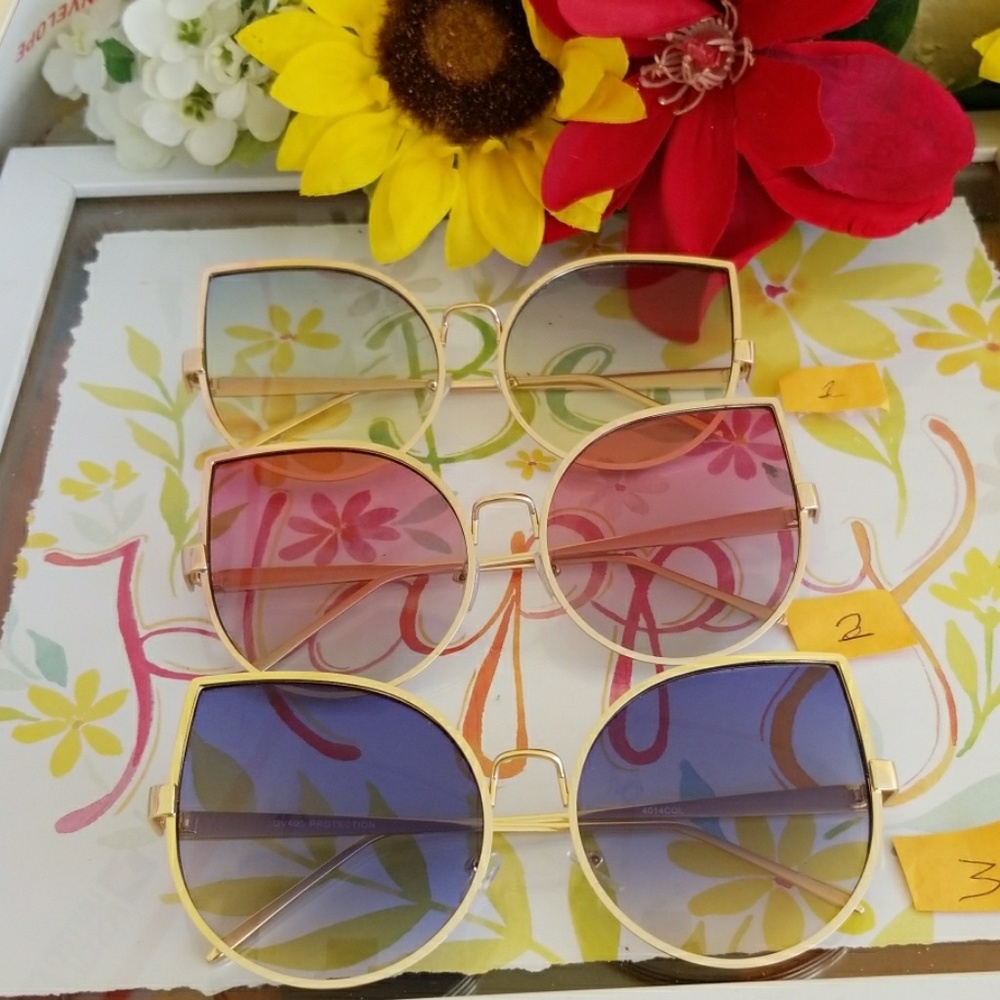 Wire Cat Eye Frame Sunglasses Fashion Eyewea